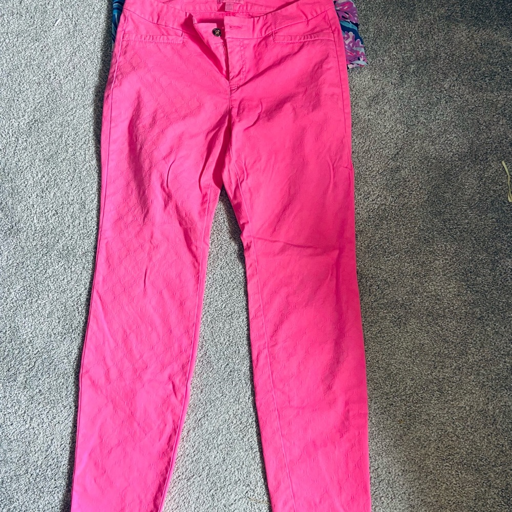 Low waist bright pink pants size 4 Lilly Pulitzer